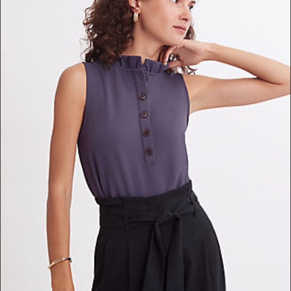AnnTaylor Ruffle Henley Shell